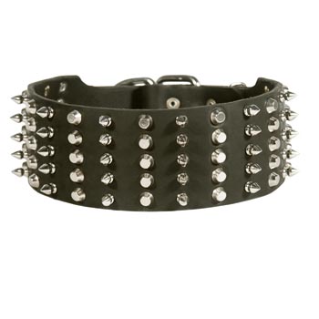 Amstaff Spiked Studded  Leather Collar