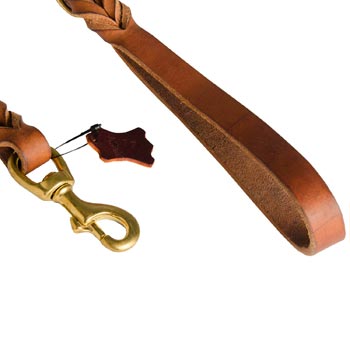 Amstaff Leather Leash for Canine Service