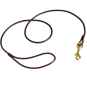 Round Leather Amstaff Leash for Dog Show
