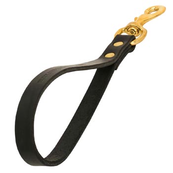 Amstaff Leash Leather Short with Snap Hoook Made of Brass