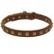 Handcrafted 1 Row Square Studded Leather Amstaff Collar
