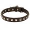 Amstaff Leather Collar Caterpillar Design