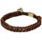 Amstaff Choke Leather Collar Braided