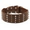 Extra Wide Leather Spiked and Studded Amstaff Collar