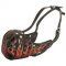 Burning Fire Hand Painted Leather Amstaff Muzzle for Attack Training