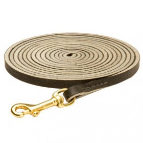 Long Leather Amstaff Leash for Tracking, Training and Walking