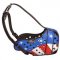 American Pride Painted Leather Amstaff Muzzle for Protection Training