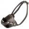 Barbed Wire Painted Leather Amstaff Muzzle for Training