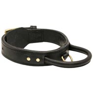 Extra Durable Leather Amstaff Collar with Handle for Attack Training