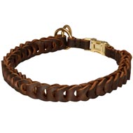 Amstaff Choke Leather Collar Braided
