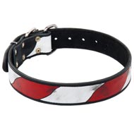 Amstaff Leather Collar With Handcrafted American Flag Painting