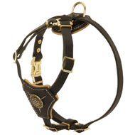 Tracking Walking Walking Leather Amstaff Harness for Puppies