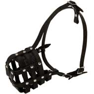 Walking and Training Leather Cage Amstaff Muzzle