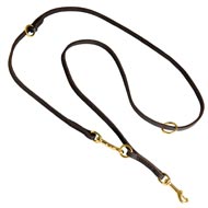 Multifunctional Leather Amstaff Leash for Walking and Training