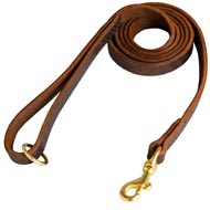 Stitched Leather Amstaff Leash for Training and Walking