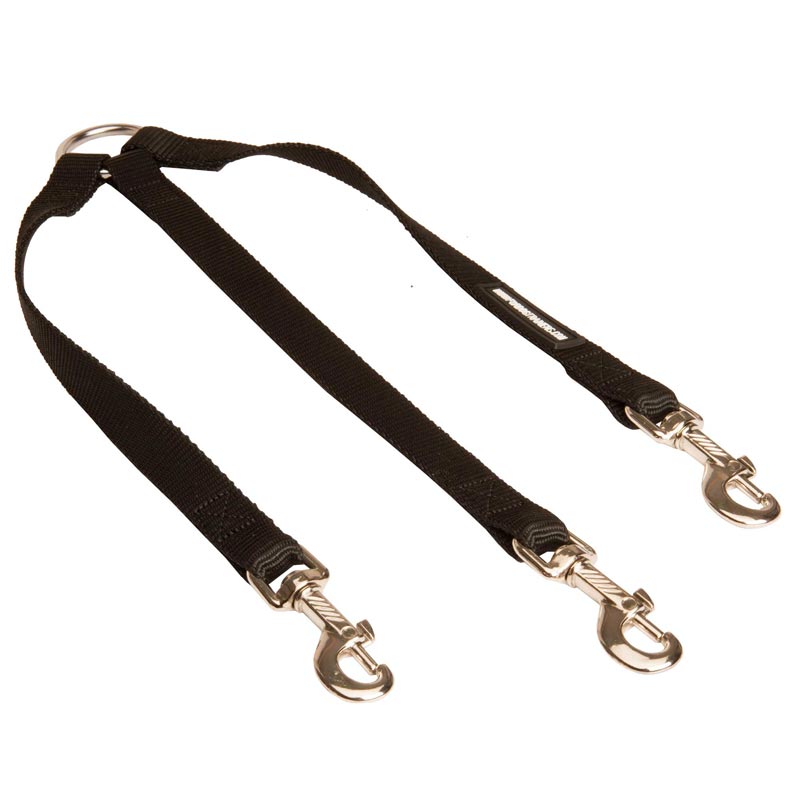 Triple Nylon Amstaff Leash Coupler for Walking 3 Dogs at a Time