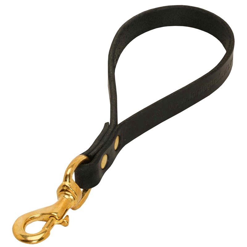 Short Leather Amstaff Leash with or without Support Material