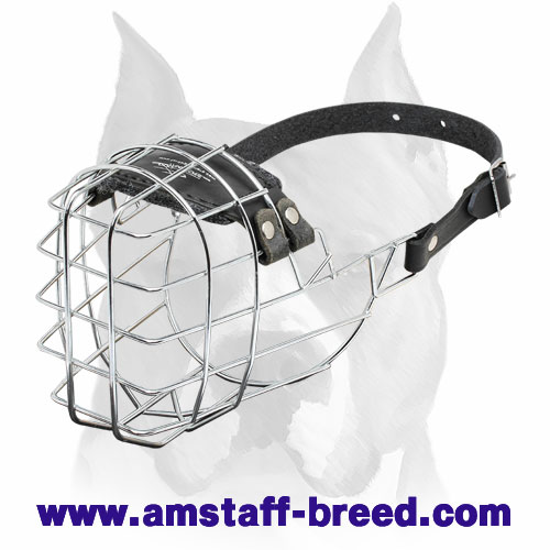 'The Silencer' Wire Cage Amstaff Muzzle With One Strap