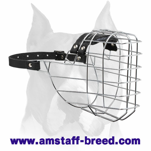 'The Silencer' Wire Cage Amstaff Muzzle With One Strap