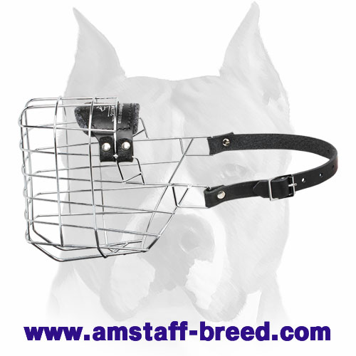 'The Silencer' Wire Cage Amstaff Muzzle With One Strap