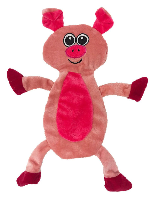 12" Pig Crinkle Flat Dog Toy - Click Image to Close