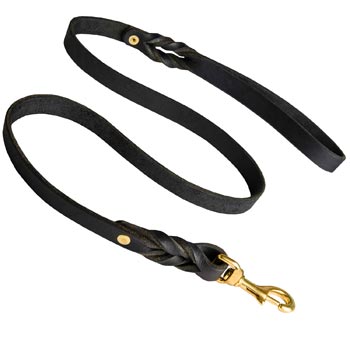 Dog Leather Leash for Amstaff Training and Walking
