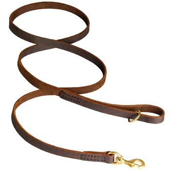 Classic Stitched Leather Amstaff Leash